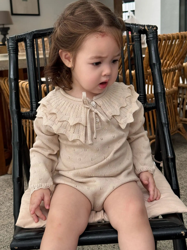 Kids Knit Ruffle Collar Bodysuit