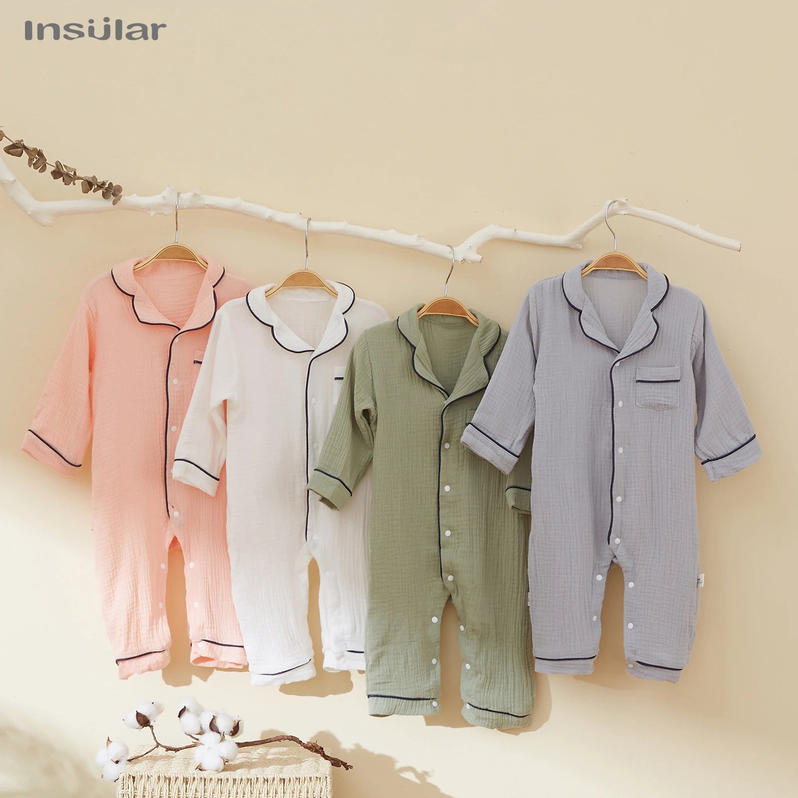 Kids Muslin Long Sleeve Sleep Romper