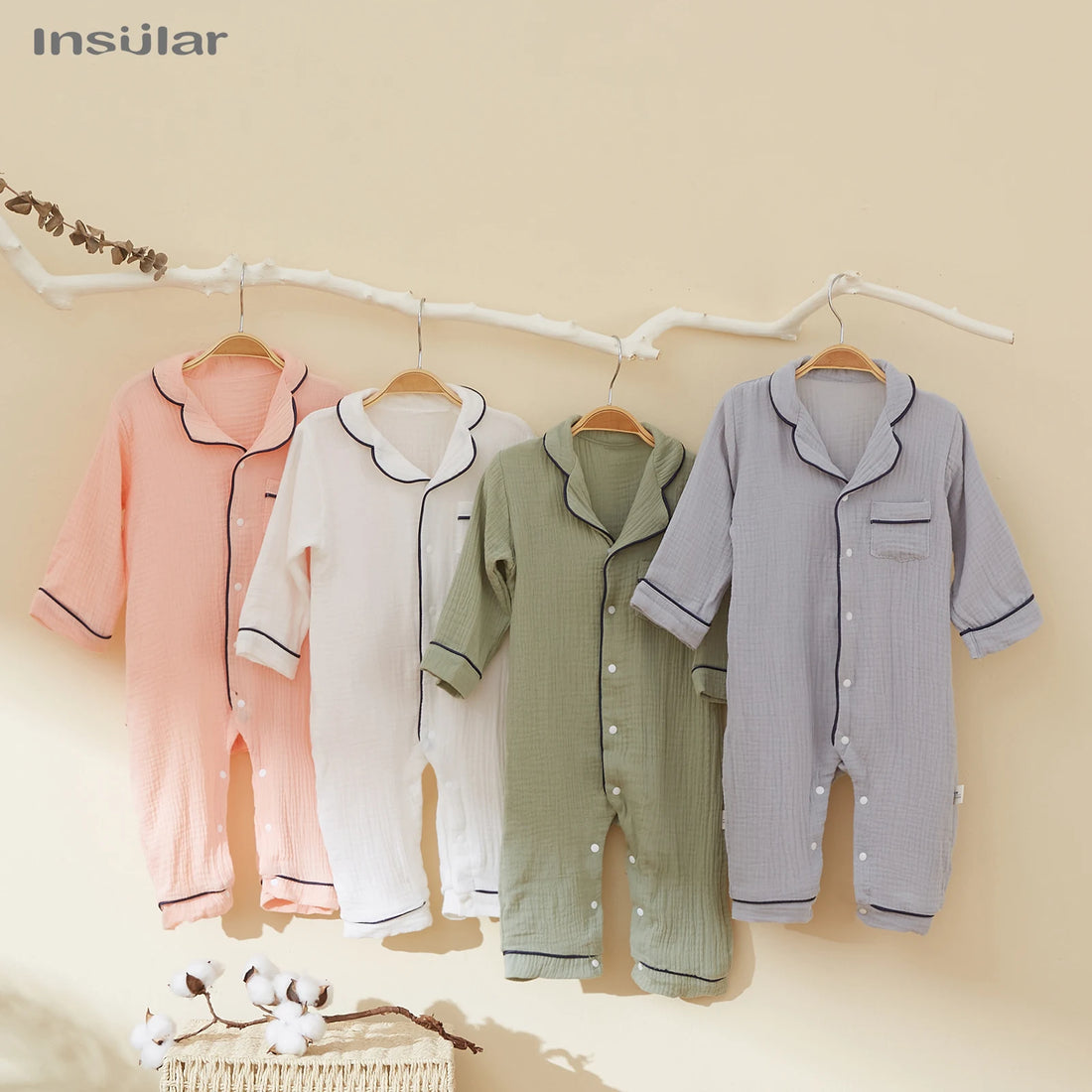 Kids Muslin Long Sleeve Sleep Romper