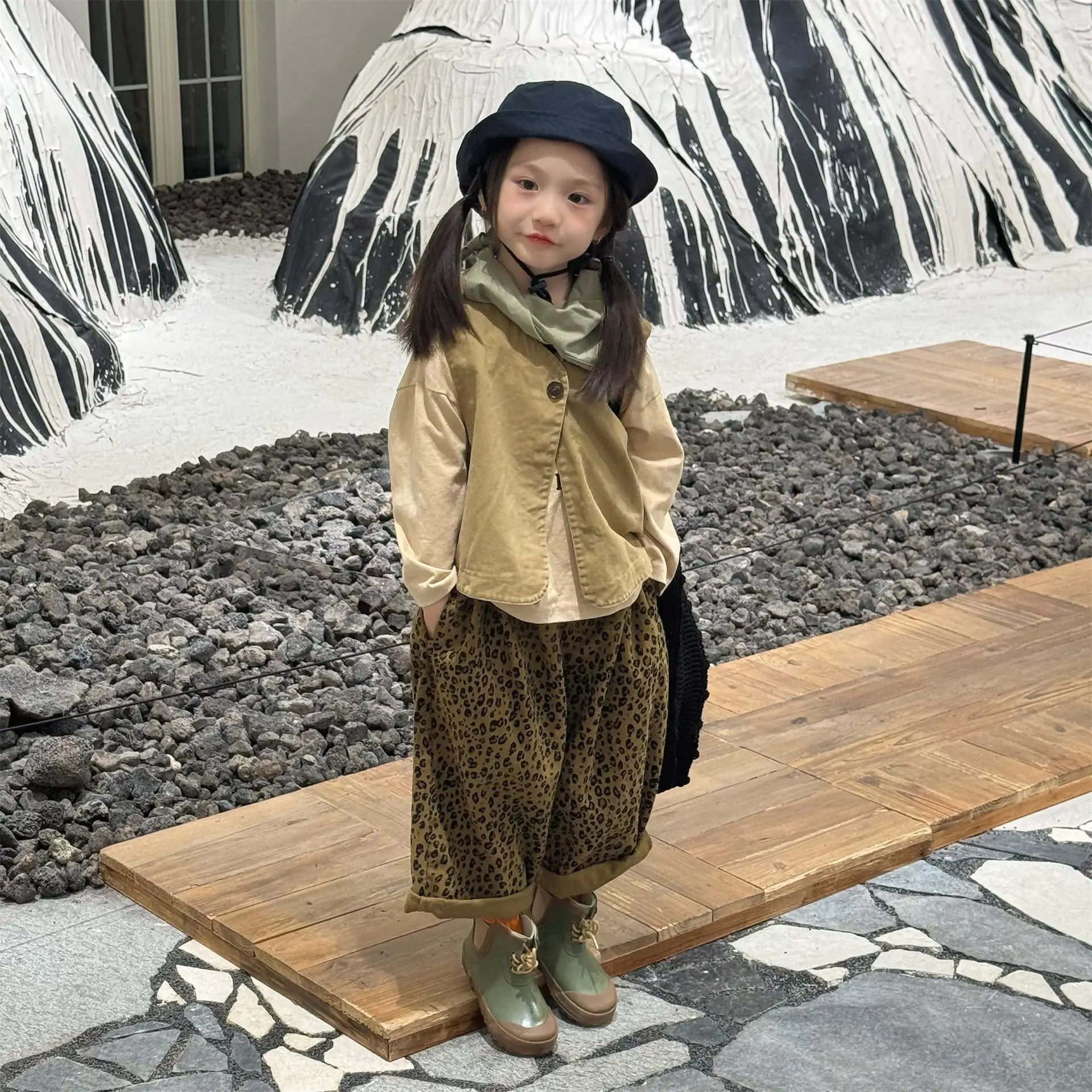 Kids Leopard Print Harem Pants