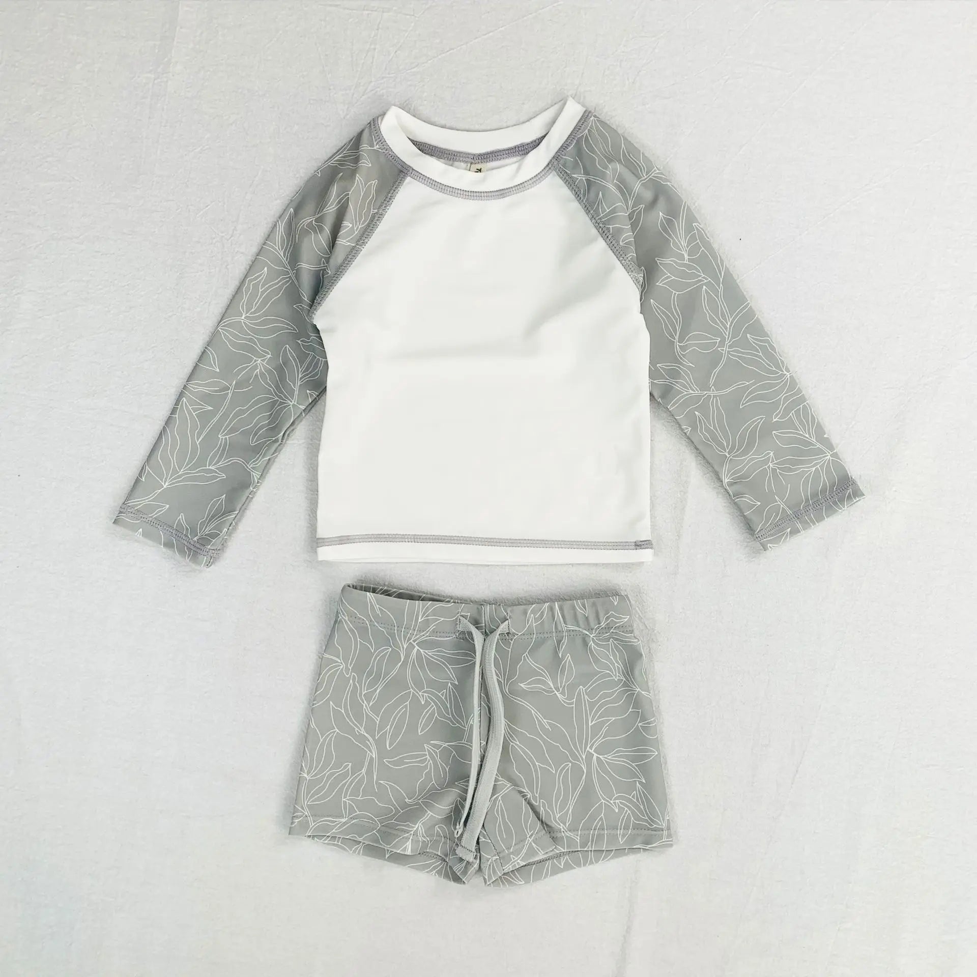 Two-Piece Set Kids Swim Top and Shorts