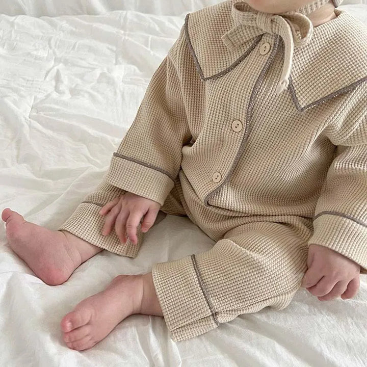 Two-Piece Set Kids Waffle Pajamas