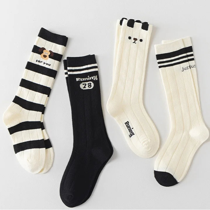 Kids Striped Athletic Knee Socks
