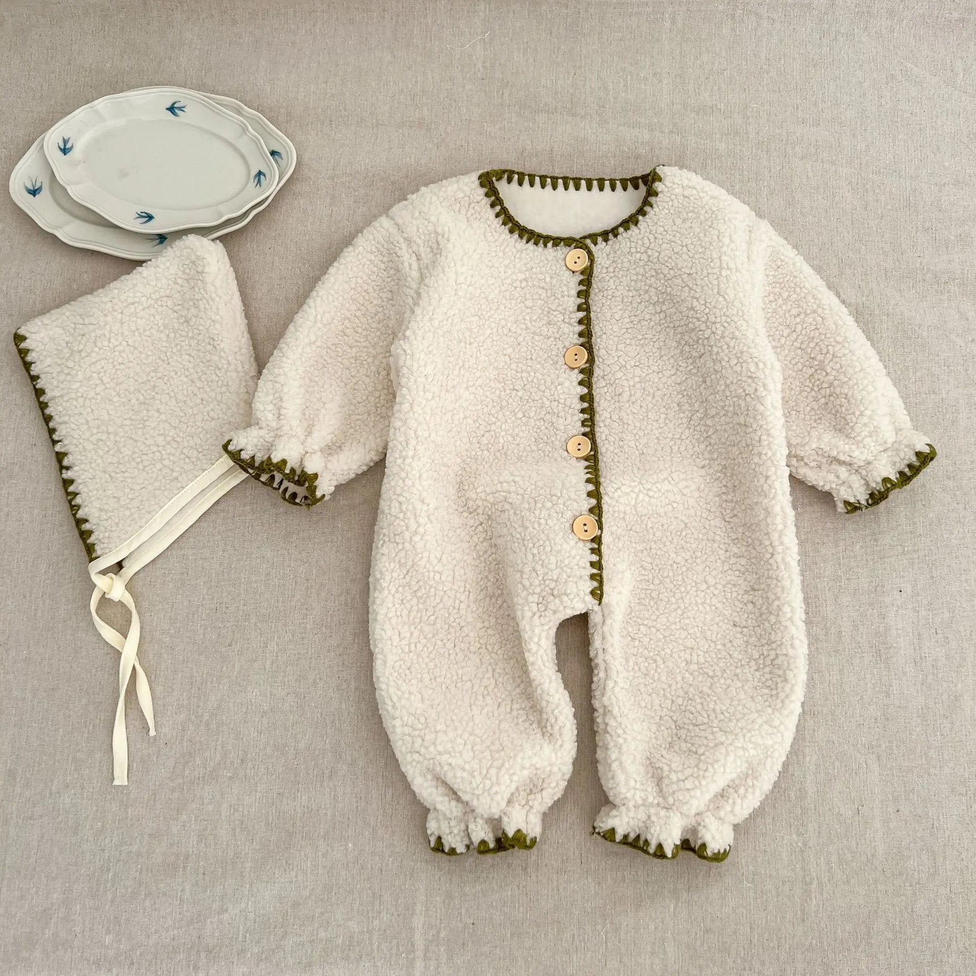 Kids Fleece-Lined Shell Stitch Romper