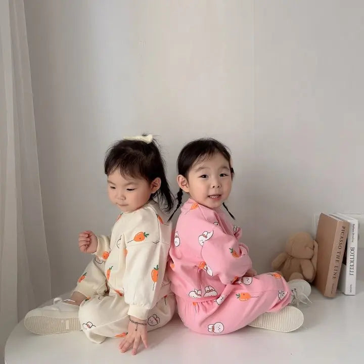 Two-Piece Set Kids Cartoon Sweatshirt and Pants