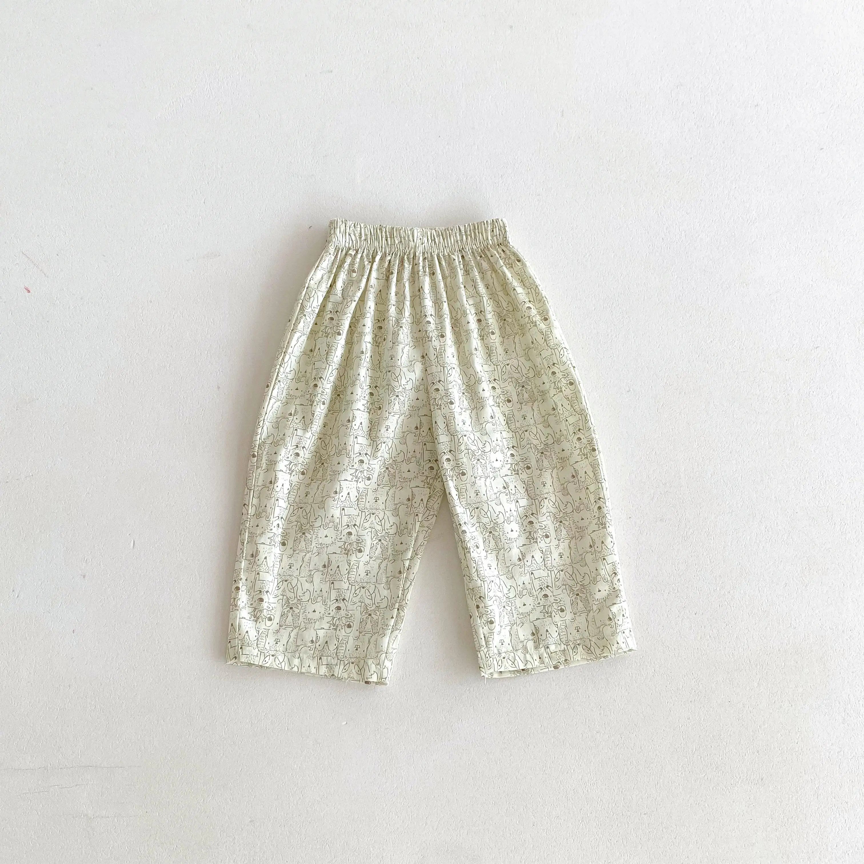 Kids Full Print Cartoon Trousers