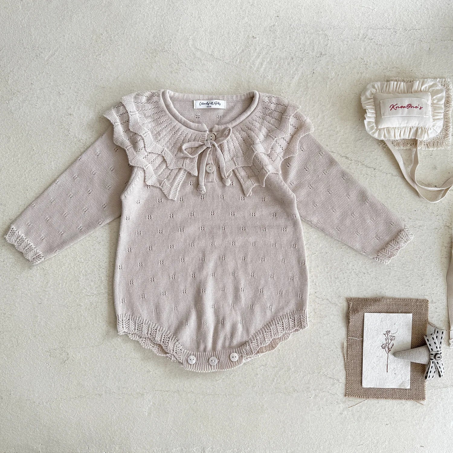 Kids Knit Ruffle Collar Bodysuit