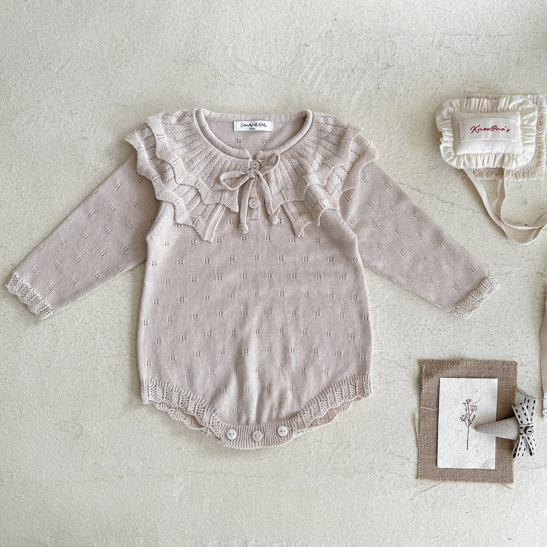 Kids Knit Ruffle Collar Bodysuit