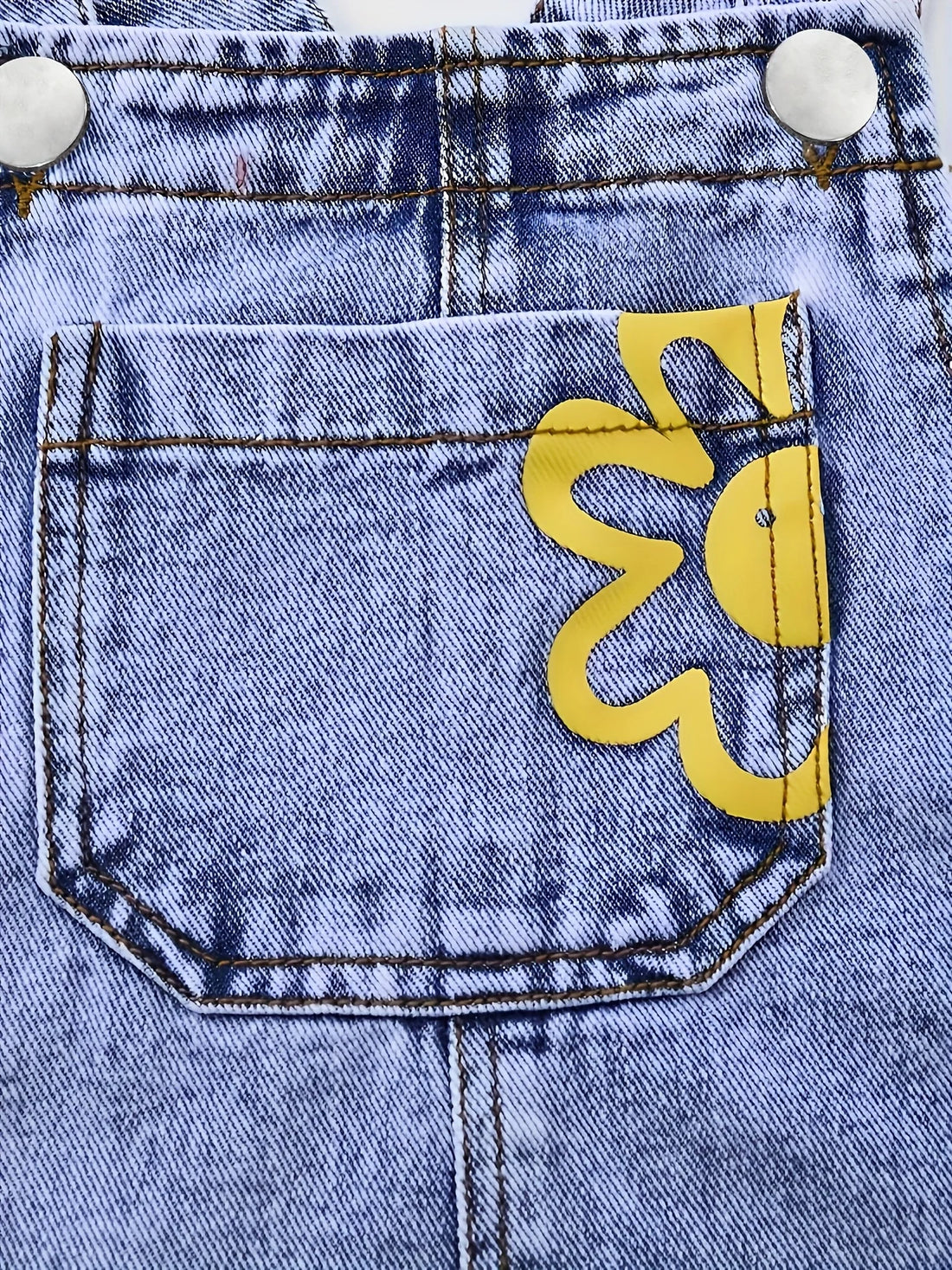 Kids Sunflower Print Denim Pants