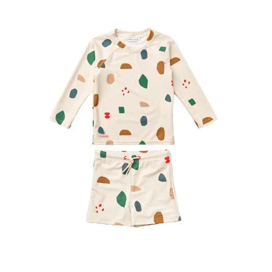 Two-Piece Set Kids Swim Top and Shorts