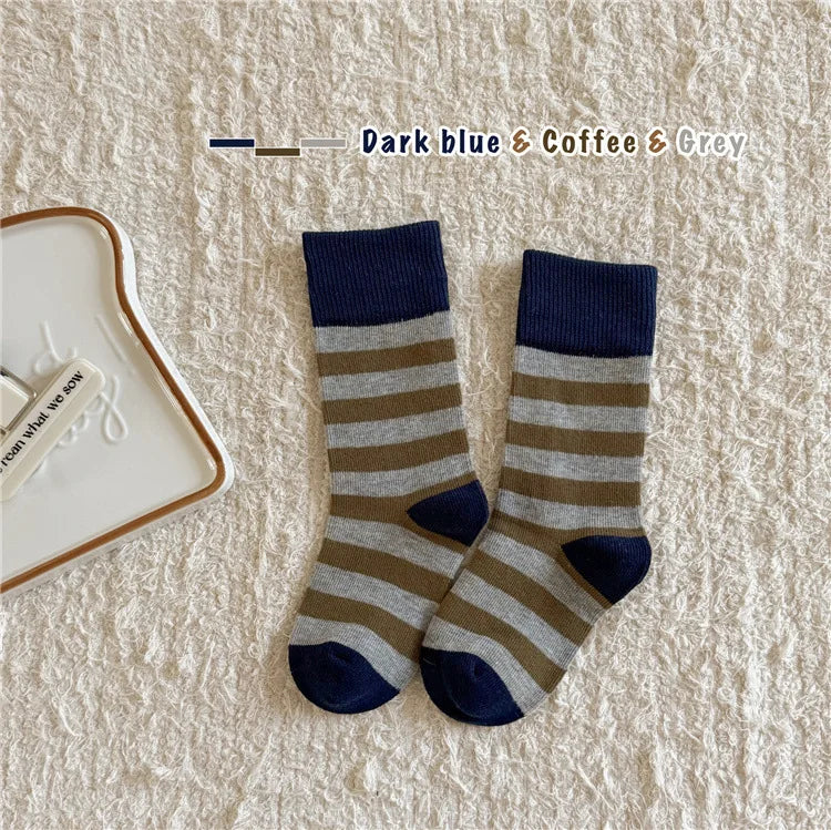 Kids Color Stripe Cotton Socks