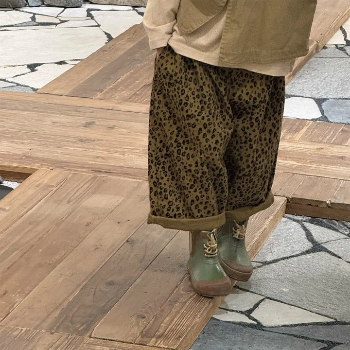 Kids Leopard Print Harem Pants