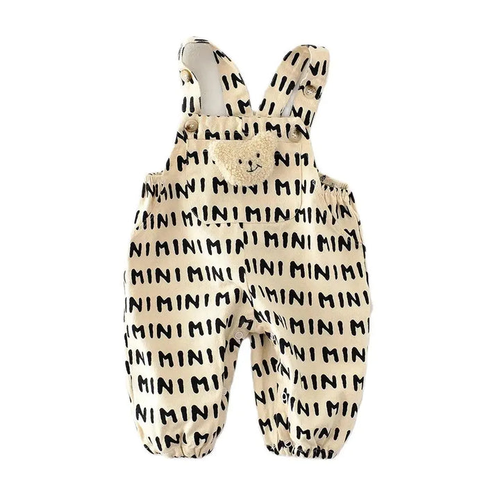 Cartoon Bear Stripe Baby Jumpsuit