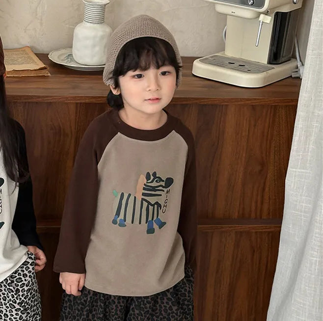 Kids Cartoon Print Long Sleeve Tee