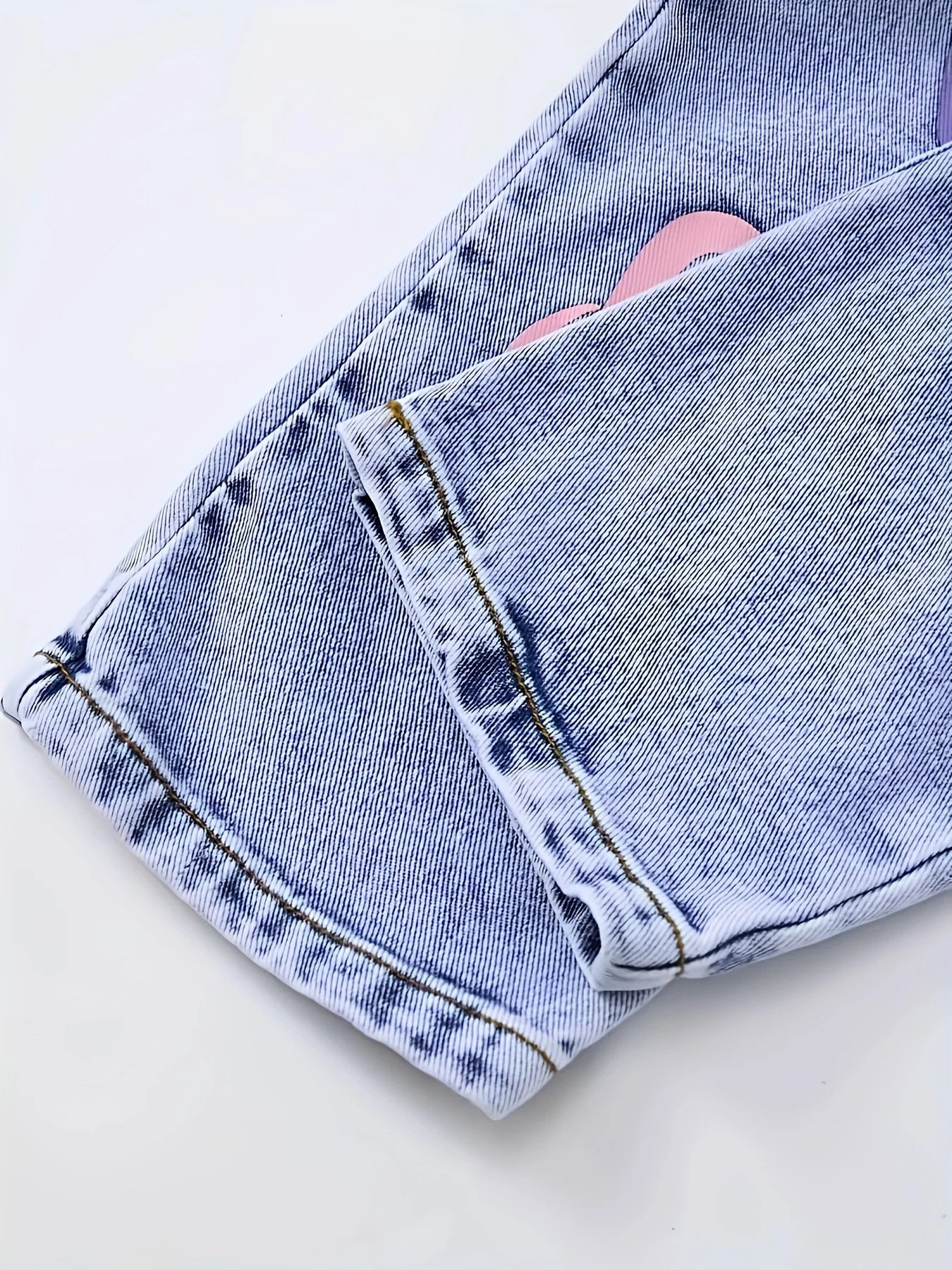 Kids Sunflower Print Denim Pants
