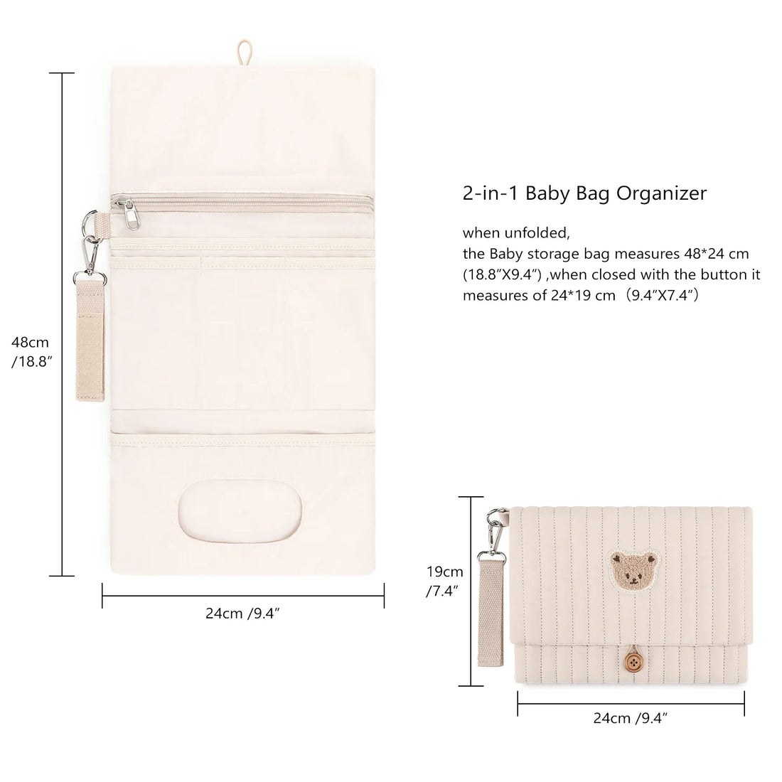 Foldable Hanging Diaper Organizer Bag