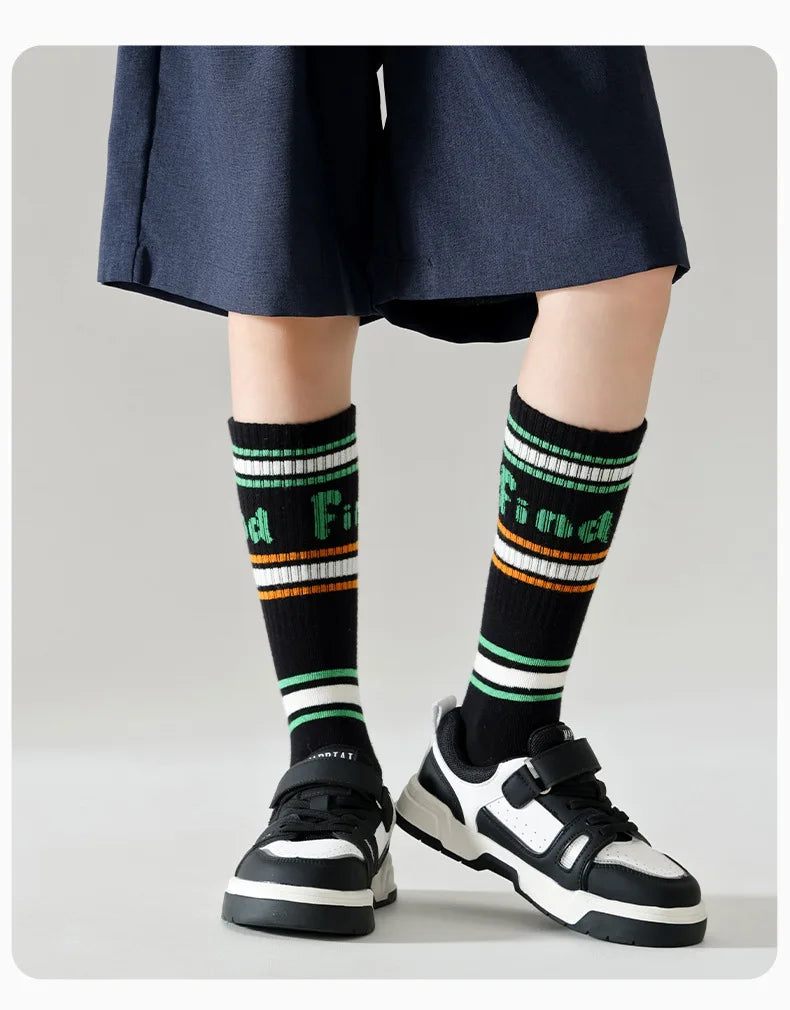 Kids Striped Athletic Knee Socks