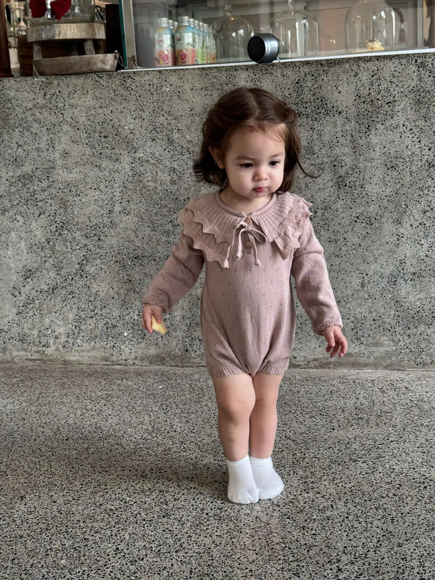 Kids Knit Ruffle Collar Bodysuit
