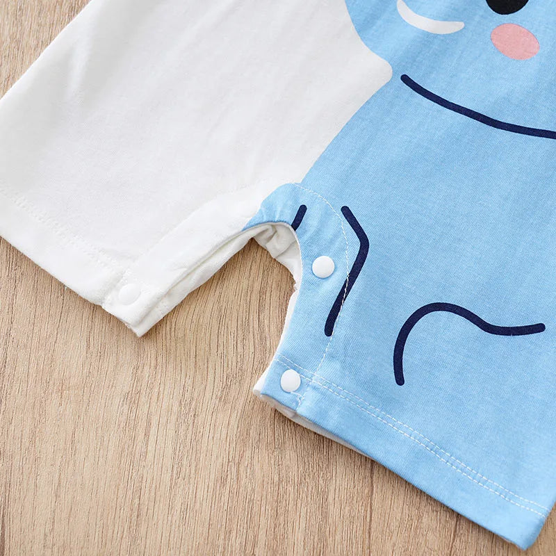 Cotton Elephant Print Baby Romper