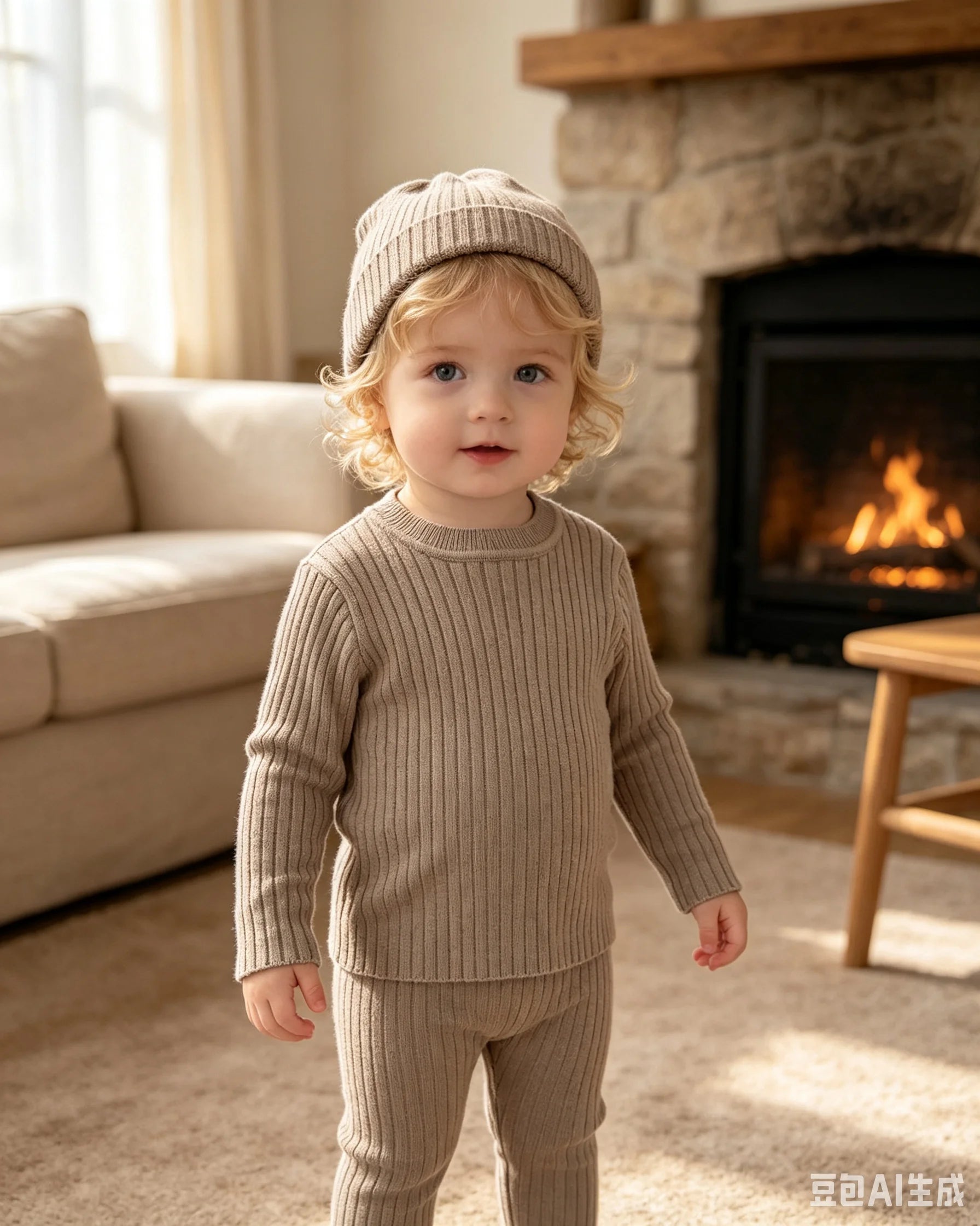 Knit Sweater Leggings Beanie Set