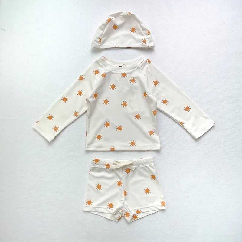 Two-Piece Set Kids Swim Top and Shorts