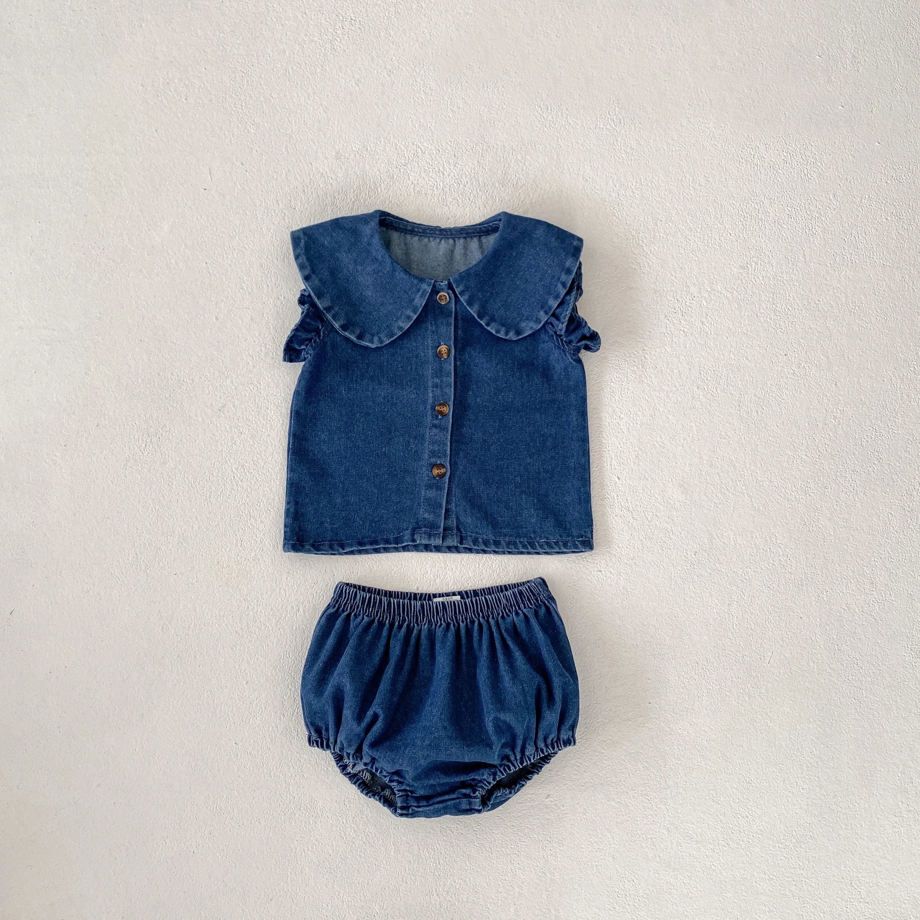 Baby Girl Denim Top And Pants Set