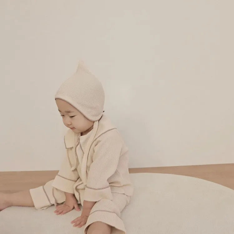 Two-Piece Set Kids Waffle Pajamas