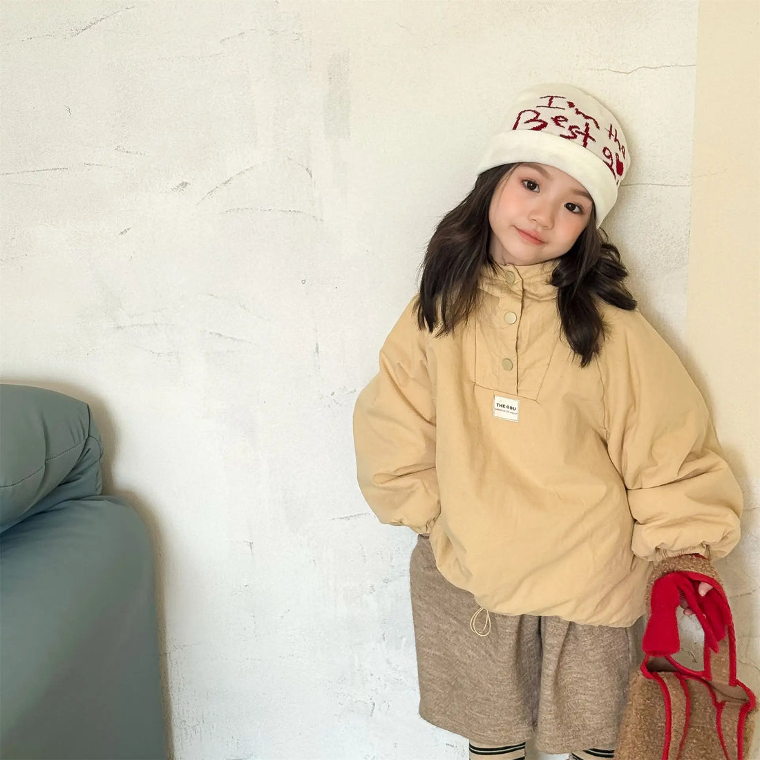 Kids Striped Hooded Winter Coat