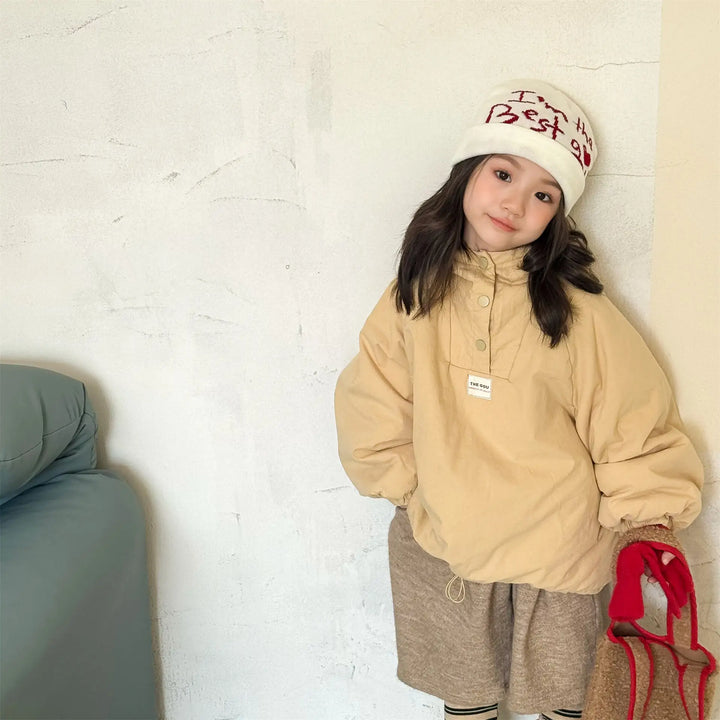 Kids Striped Hooded Winter Coat