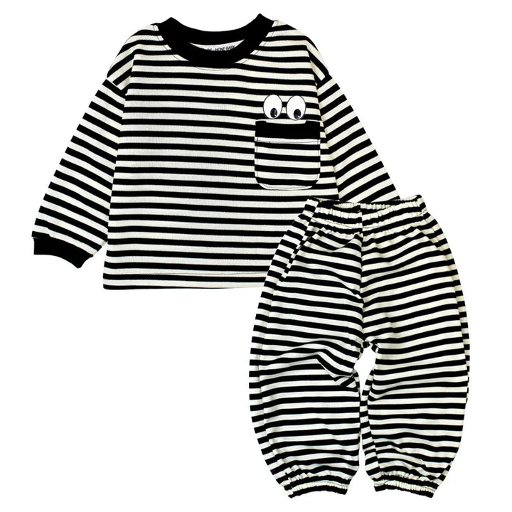 Mira eyes striped sweatshirt set