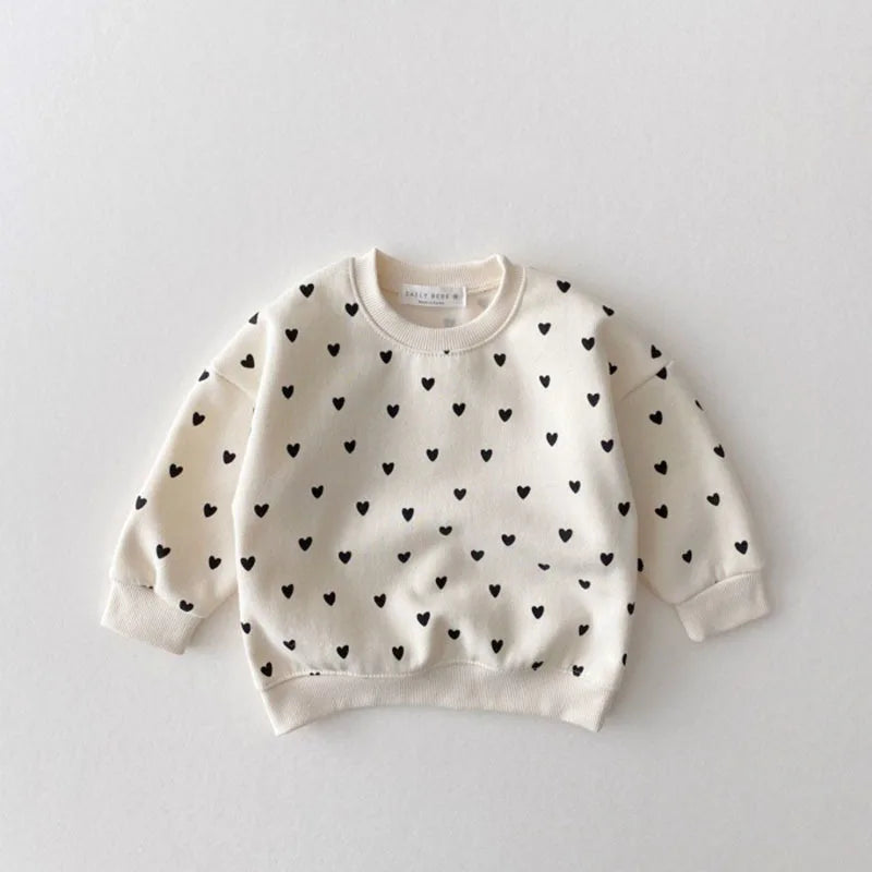 Two-Piece Set Kids Heart Sweatshirt and Pants