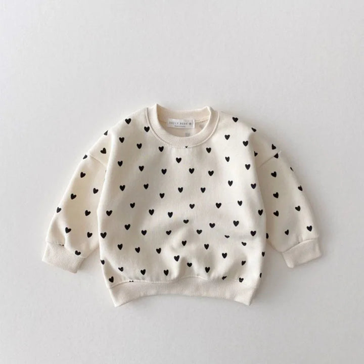 Two-Piece Set Kids Heart Sweatshirt and Pants