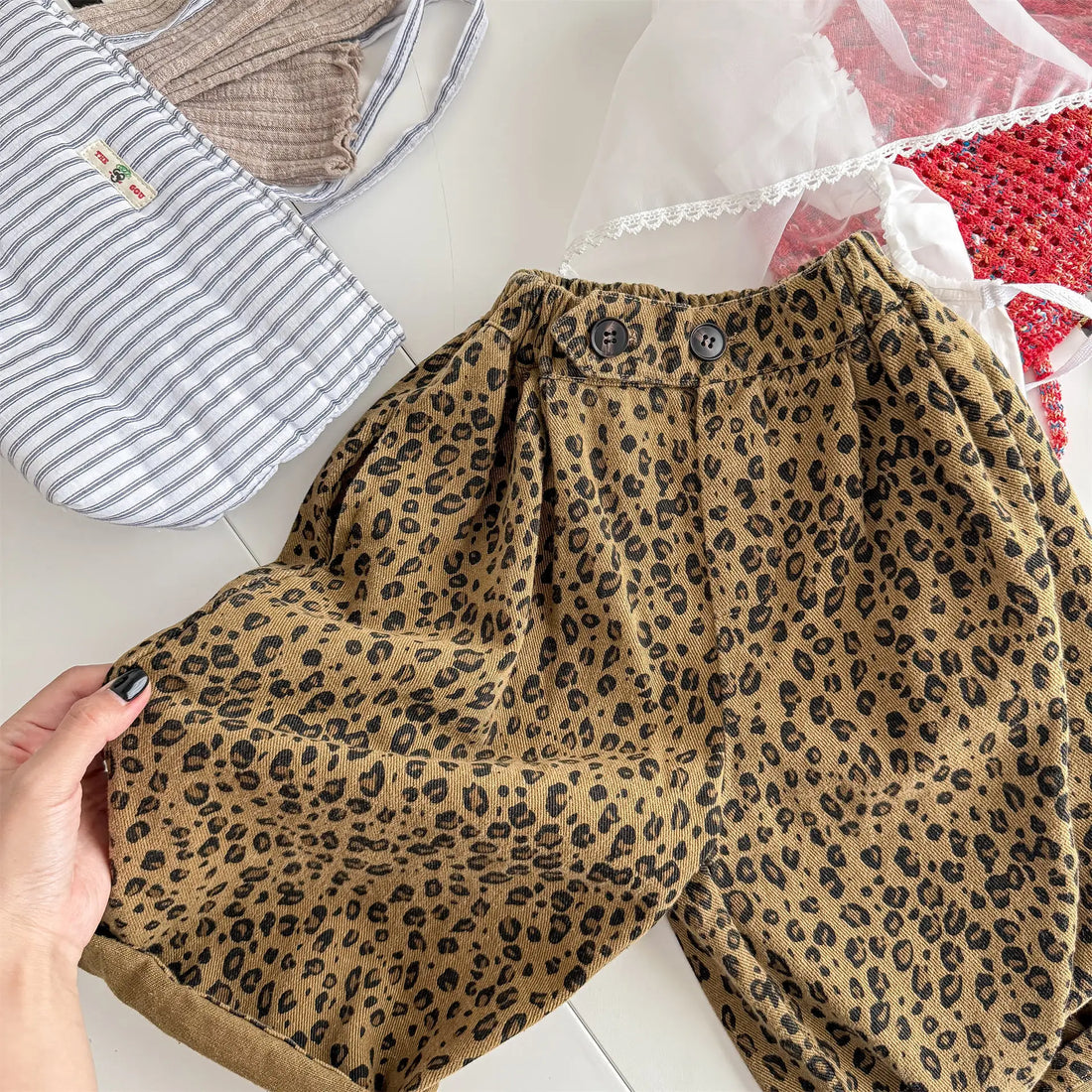 Kids Leopard Print Harem Pants