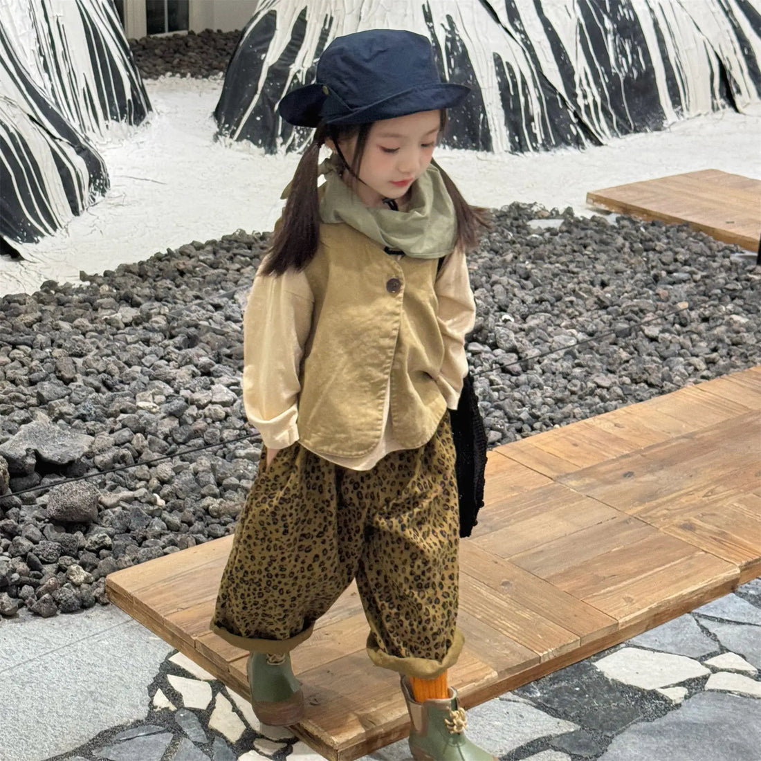 Kids Leopard Print Harem Pants