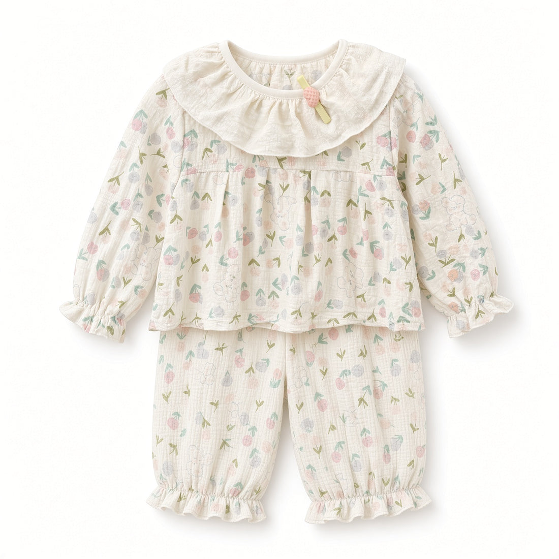 Two-Piece Set Floral Top and Pants