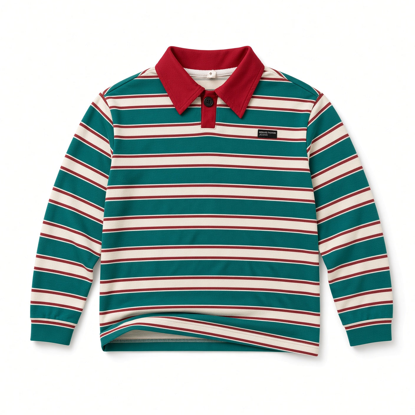 Kids Striped Long Sleeve Polo Shirt