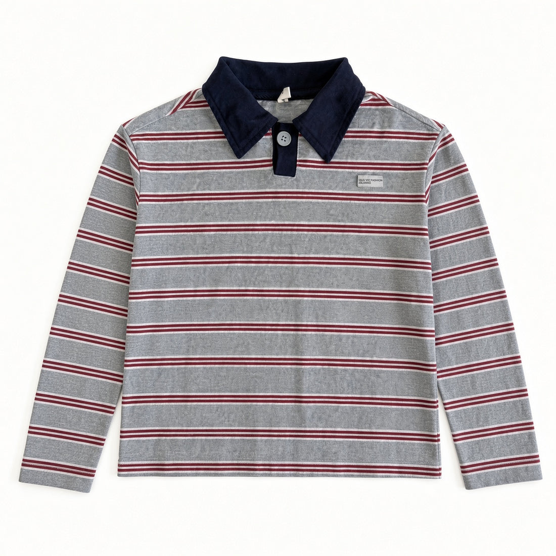 Kids Striped Long Sleeve Polo Shirt