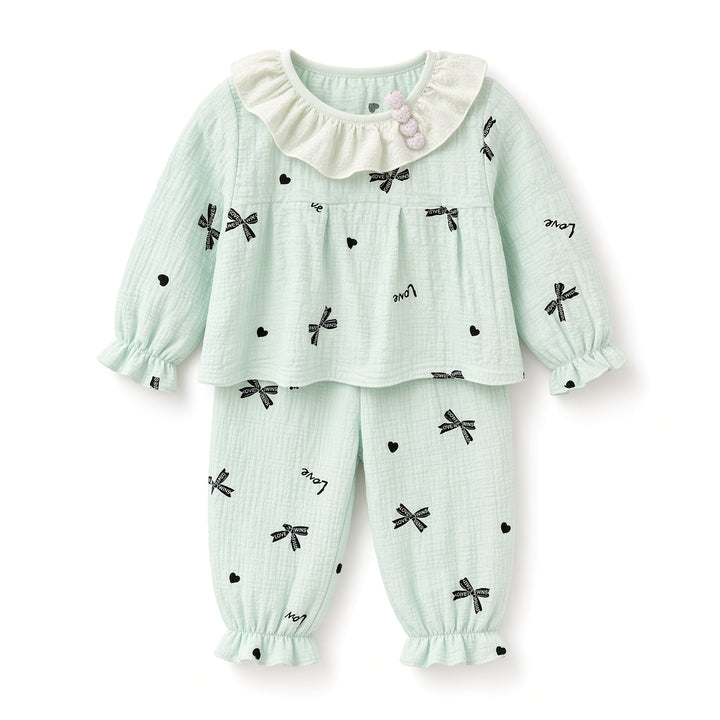Two-Piece Set Floral Top and Pants